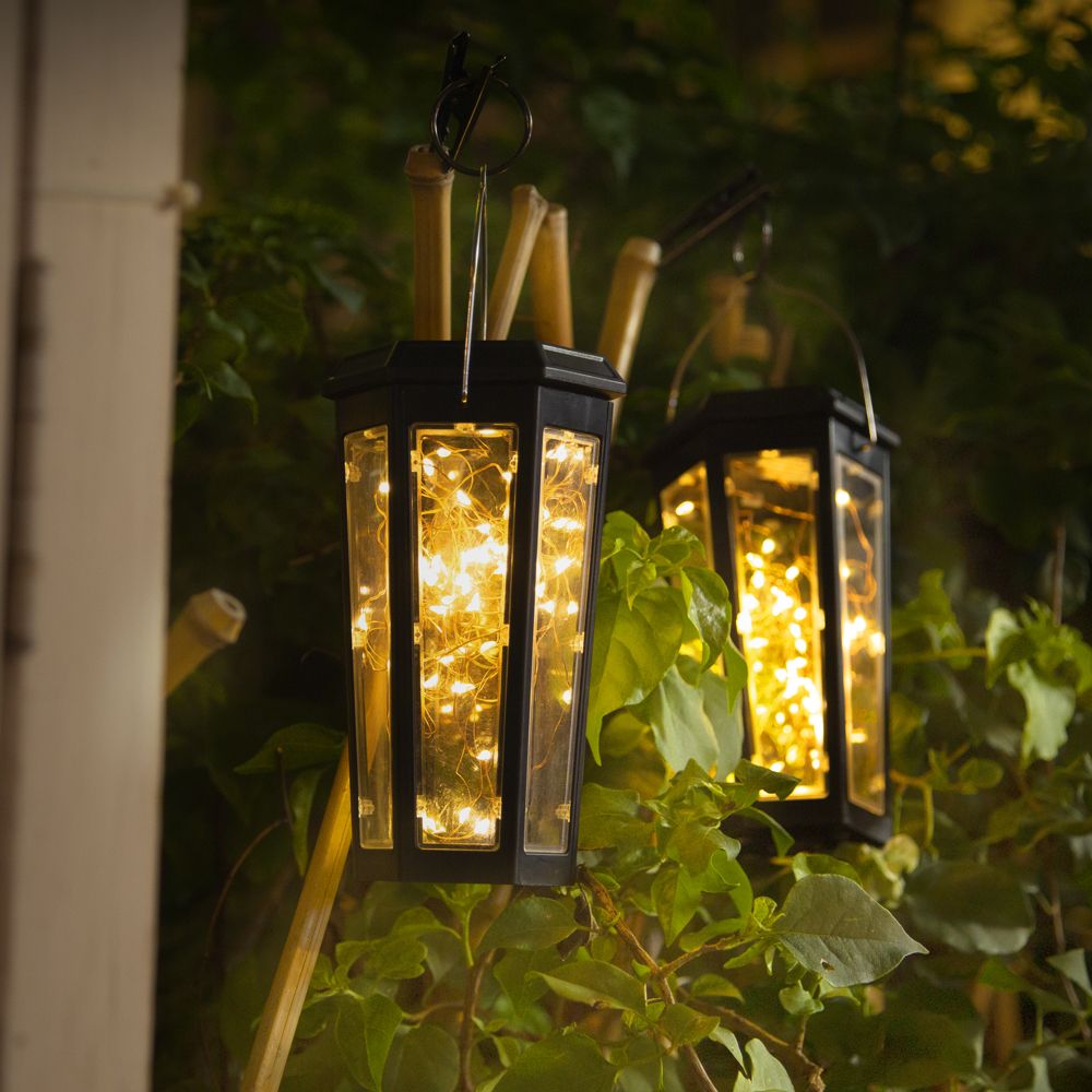 Hexagonal LED light string hanging light Solar light outdoor garden light automatic light after dark garden courtyard atmosphere decoration insert outdoor light Intelligent light IP65 outdoor waterproof 1600MAH AA NI-MH Steady on + blinking